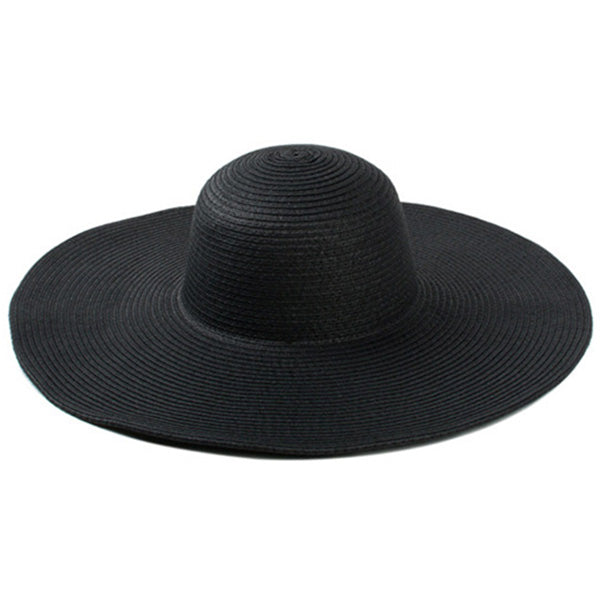 Floppy Foldable Beach Sun Hat-Black