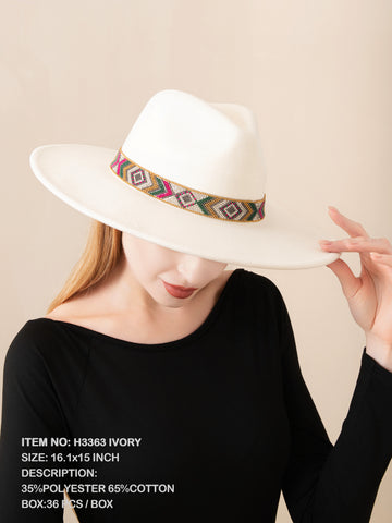 Ivory Women Fedora Hat