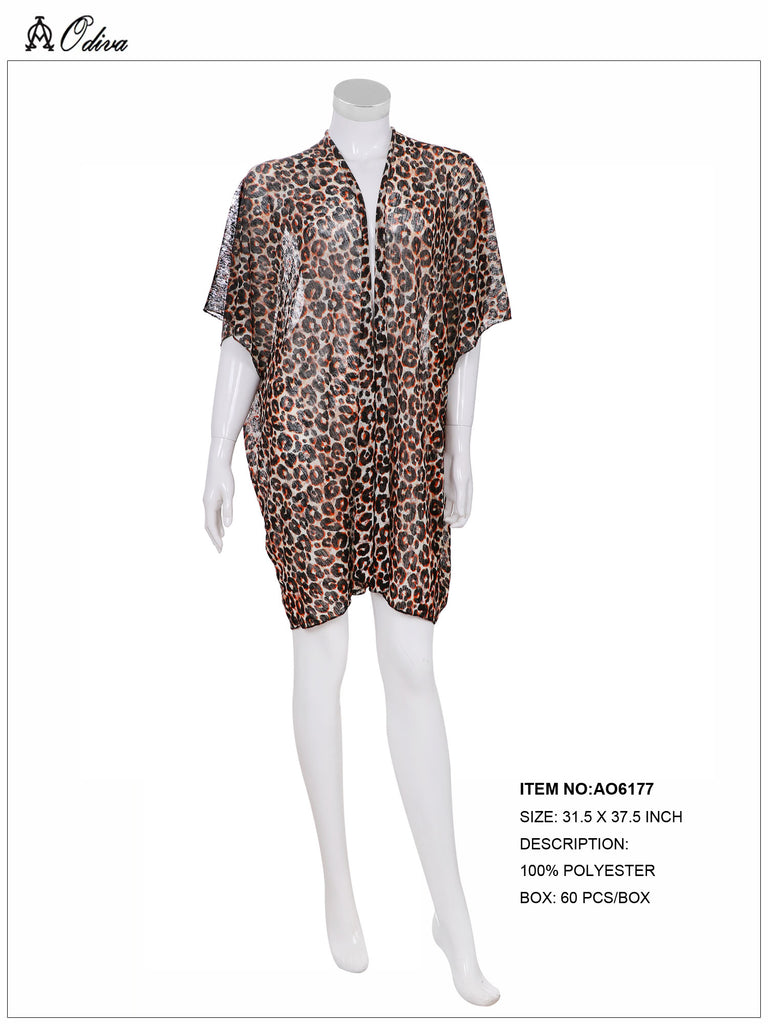 Summer Kimono Leopard Print Brown