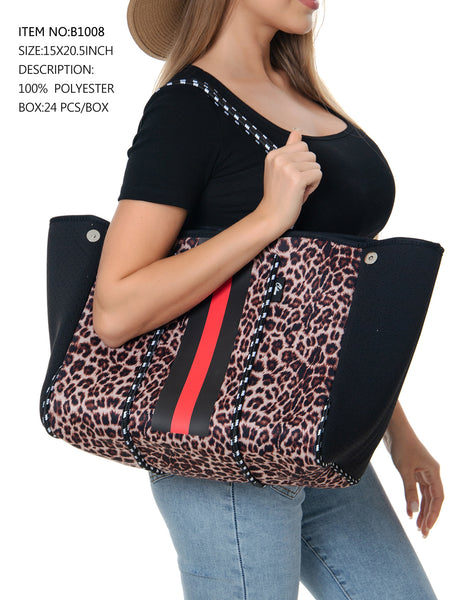 Neoprene Leopard Tote Bag