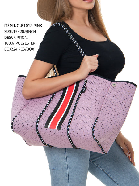 Neoprene Fashion Tote Bag - Pink