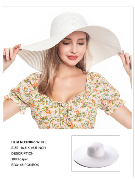 Floppy Foldable Beach Sun Hat-White