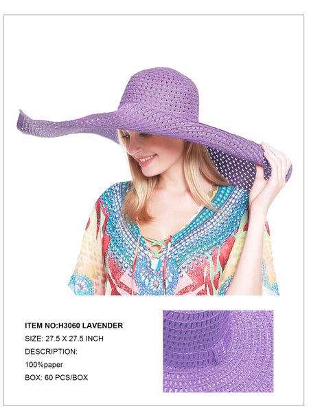 Oversized Wide Brim Hat-Lavender