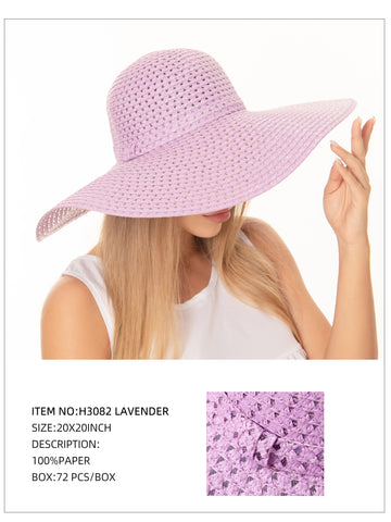 Wide Brim Sun Hat-Lavender