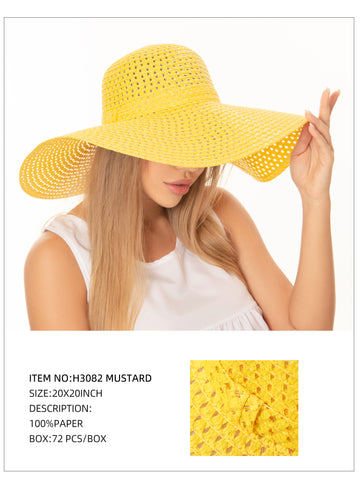 Wide Brim Sun Hat-Mustard