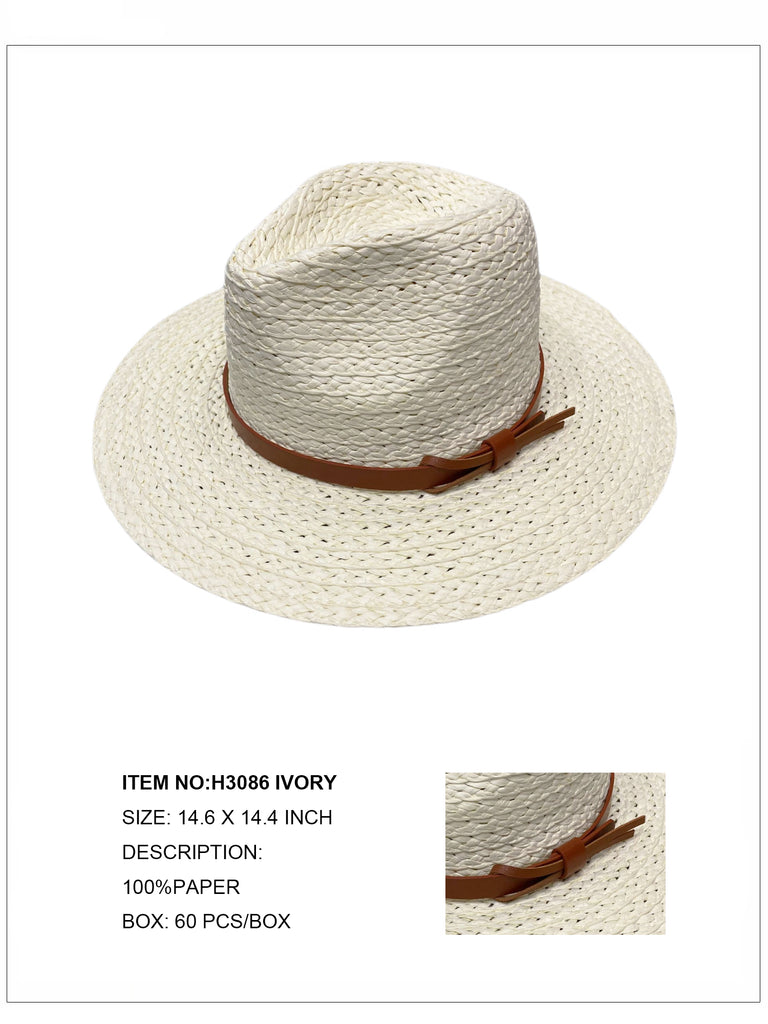 Western Style Straw Hat - Ivory