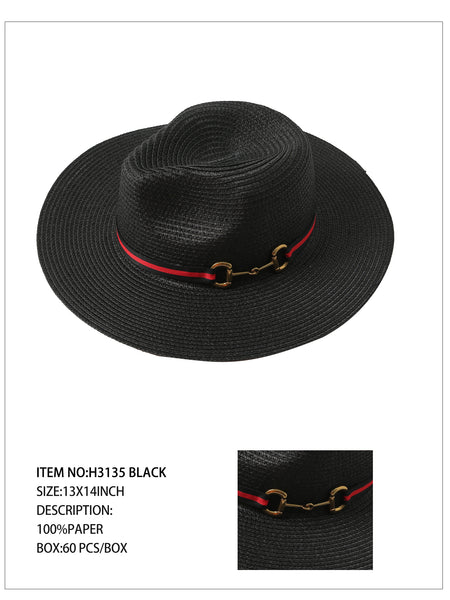 Vintage Ornament Fedora Hat-Black