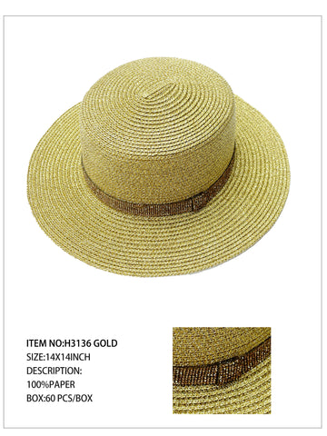 Rhinestone Band Hat -Gold